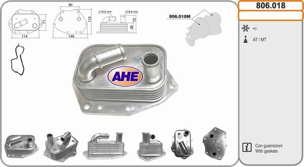 AHE 806.018 - Масляний радіатор, рухове масло autocars.com.ua