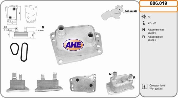 AHE 806.019 - Масляний радіатор, рухове масло autocars.com.ua