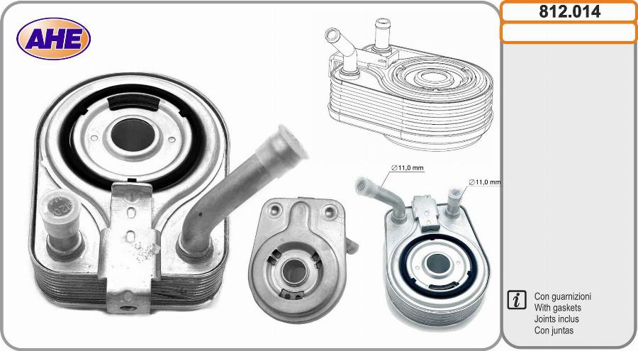 AHE 812.014 - Масляний радіатор, рухове масло autocars.com.ua