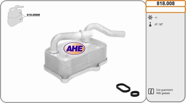 AHE 818.008 - Масляный радиатор, двигательное масло autodnr.net