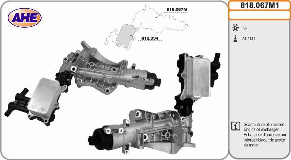 AHE 818.067M1 - Масляний радіатор, рухове масло autocars.com.ua