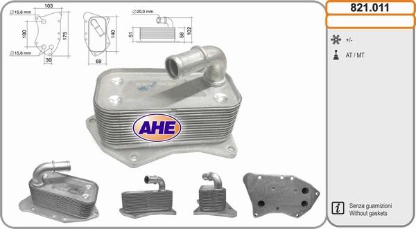 AHE 821.011 - Масляний радіатор, рухове масло autocars.com.ua