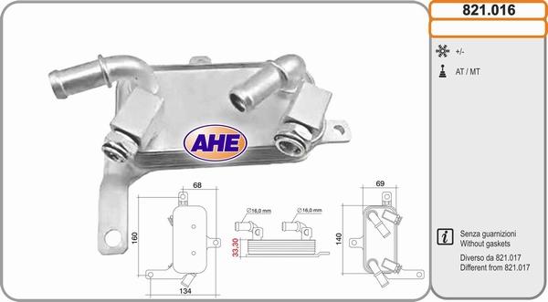 AHE 821.016 - Масляний радіатор, рухове масло autocars.com.ua