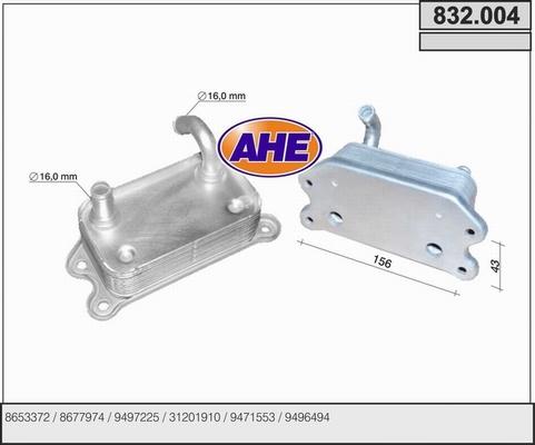 AHE 832.004 - Масляний радіатор, рухове масло autocars.com.ua