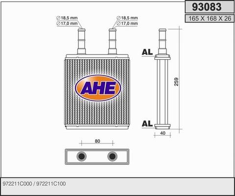 AHE 93083 - Теплообменник, отопление салона autodnr.net