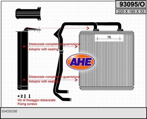 AHE 93095/O - Теплообмінник, опалення салону autocars.com.ua