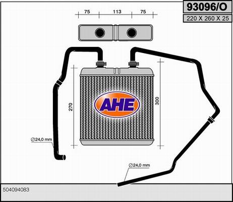 AHE 93096/O - Теплообменник, отопление салона autodnr.net