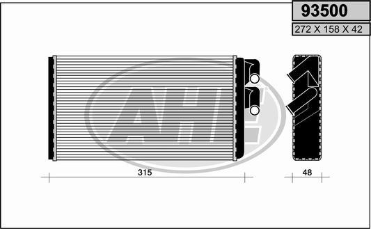 AHE 93500 - Теплообменник, отопление салона autodnr.net