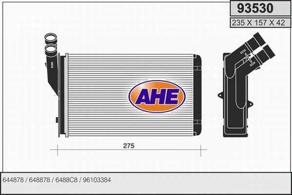 AHE 93530 - Теплообмінник, опалення салону autocars.com.ua