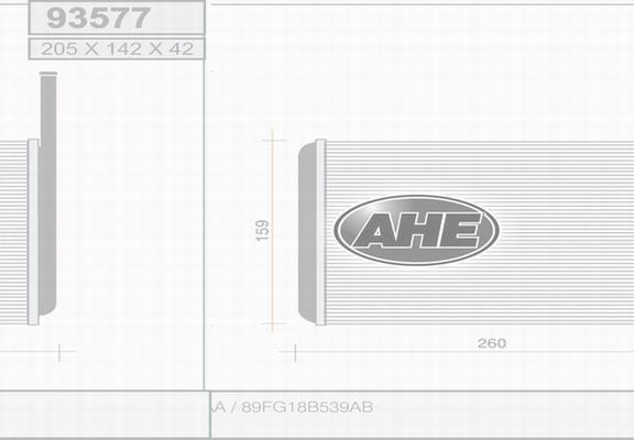 AHE 93577 - Теплообмінник, опалення салону autocars.com.ua