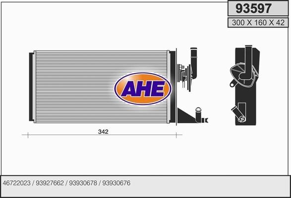 AHE 93597 - Теплообмінник, опалення салону autocars.com.ua