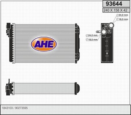 AHE 93644 - Теплообменник, отопление салона autodnr.net