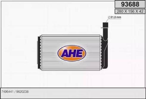 AHE 93688 - Теплообмінник, опалення салону autocars.com.ua