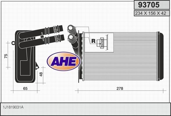 AHE 93705 - Теплообменник, отопление салона autodnr.net