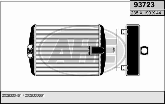 AHE 93723 - Теплообмінник, опалення салону autocars.com.ua