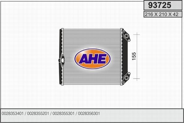 AHE 93725 - Теплообмінник, опалення салону autocars.com.ua