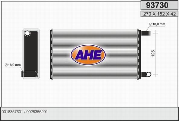 AHE 93730 - Теплообмінник, опалення салону autocars.com.ua