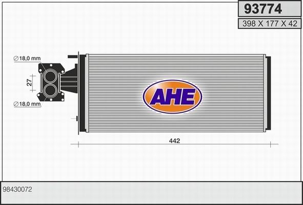 AHE 93774 - Теплообмінник, опалення салону autocars.com.ua