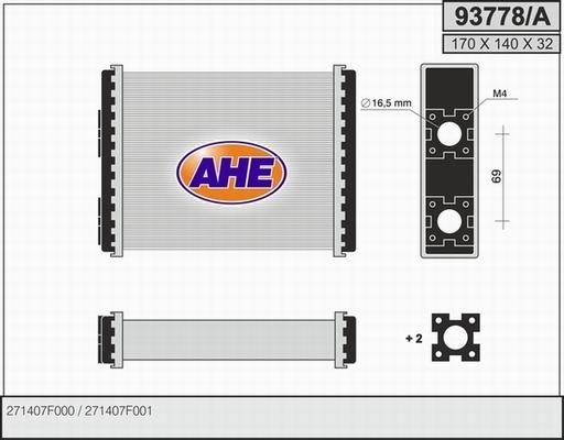 AHE 93778/A - Теплообмінник, опалення салону autocars.com.ua