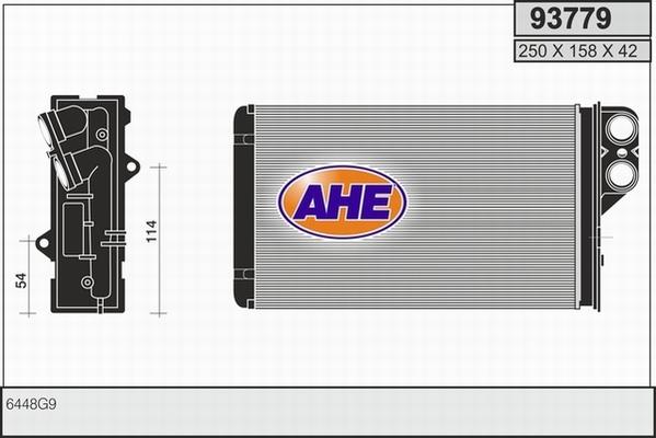 AHE 93779 - Теплообмінник, опалення салону autocars.com.ua