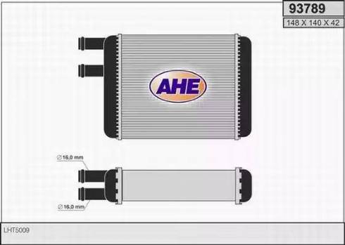 AHE 93789 - Теплообмінник, опалення салону autocars.com.ua