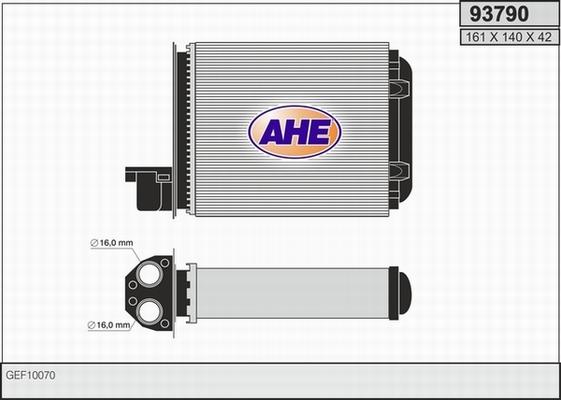 AHE 93790 - Теплообмінник, опалення салону autocars.com.ua