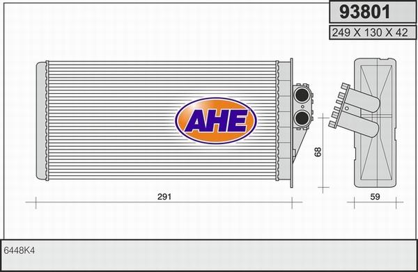 AHE 93801 - Теплообмінник, опалення салону autocars.com.ua