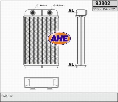 AHE 93802 - Теплообмінник, опалення салону autocars.com.ua