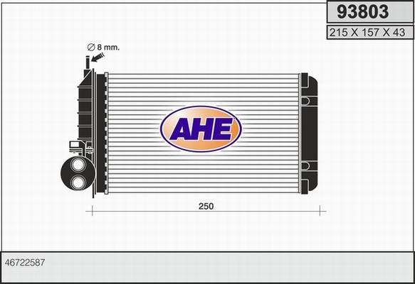 AHE 93803 - Теплообмінник, опалення салону autocars.com.ua