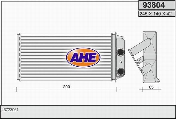 AHE 93804 - Теплообмінник, опалення салону autocars.com.ua