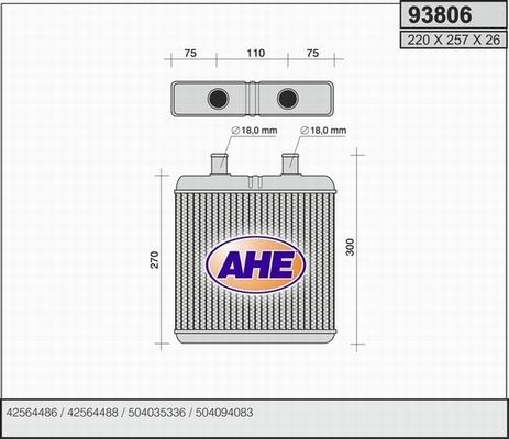 AHE 93806 - Теплообмінник, опалення салону autocars.com.ua
