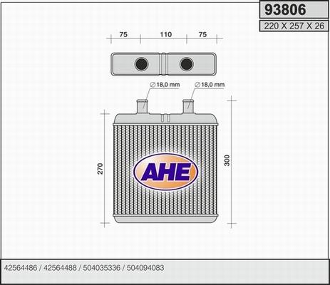 AHE 93806 - Теплообменник, отопление салона autodnr.net