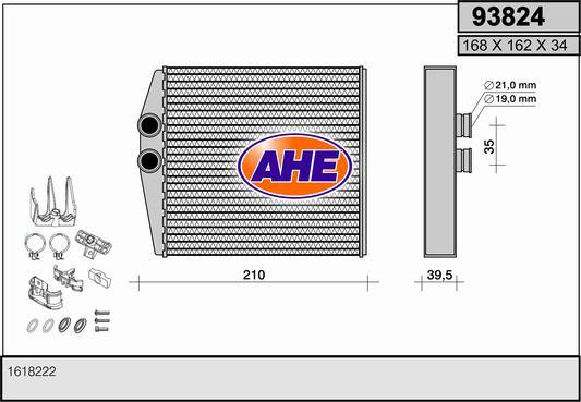 AHE 93824 - Теплообмінник, опалення салону autocars.com.ua