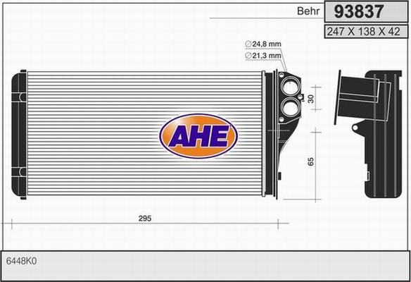 AHE 93837 - Теплообмінник, опалення салону autocars.com.ua