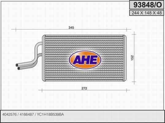 AHE 93848/O - Теплообмінник, опалення салону autocars.com.ua