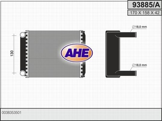 AHE 93885/A - Теплообмінник, опалення салону autocars.com.ua
