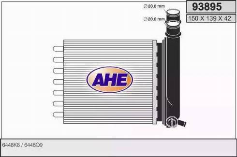 AHE 93895 - Теплообмінник, опалення салону autocars.com.ua