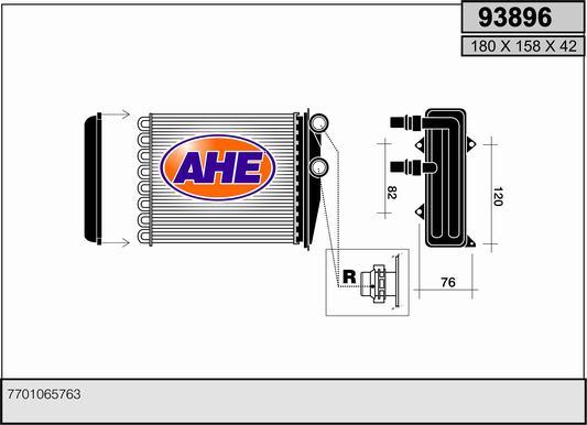 AHE 93896 - Теплообмінник, опалення салону autocars.com.ua