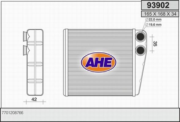 AHE 93902 - Теплообмінник, опалення салону autocars.com.ua