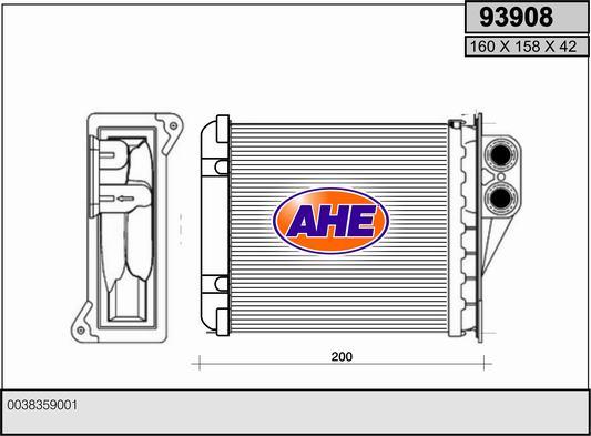 AHE 93908 - Теплообмінник, опалення салону autocars.com.ua