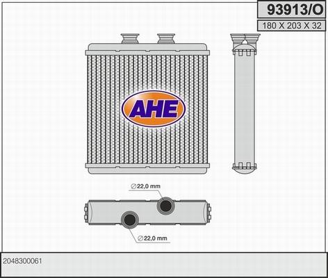 AHE 93913/O - Теплообмінник, опалення салону autocars.com.ua