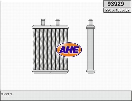 AHE 93929 - Теплообмінник, опалення салону autocars.com.ua