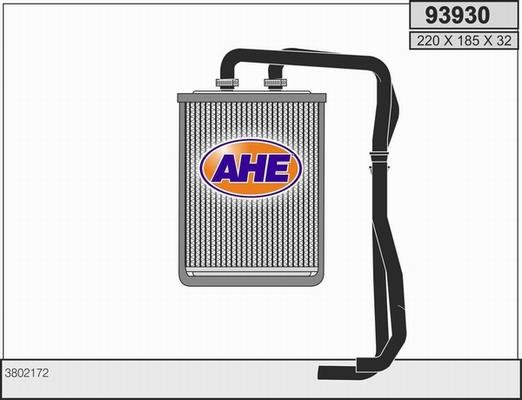 AHE 93930 - Теплообмінник, опалення салону autocars.com.ua