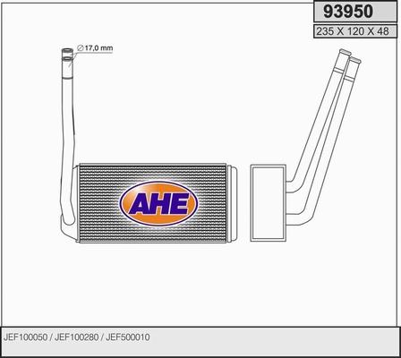 AHE 93950 - Теплообмінник, опалення салону autocars.com.ua