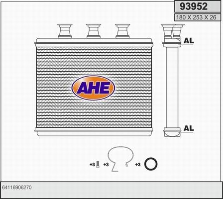 AHE 93952 - Теплообмінник, опалення салону autocars.com.ua