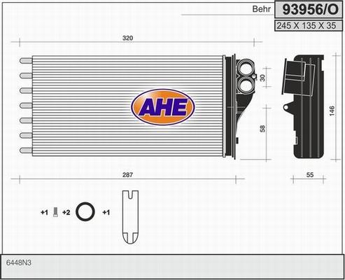 AHE 93956/O - Теплообмінник, опалення салону autocars.com.ua