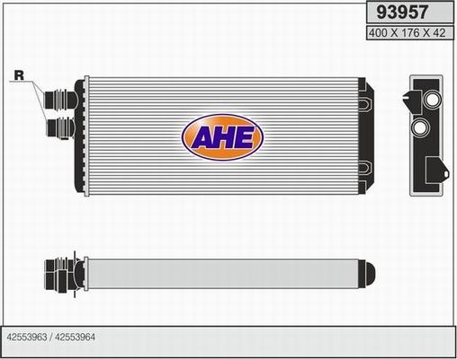 AHE 93957 - Теплообмінник, опалення салону autocars.com.ua