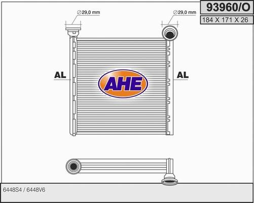 AHE 93960/O - Теплообмінник, опалення салону autocars.com.ua