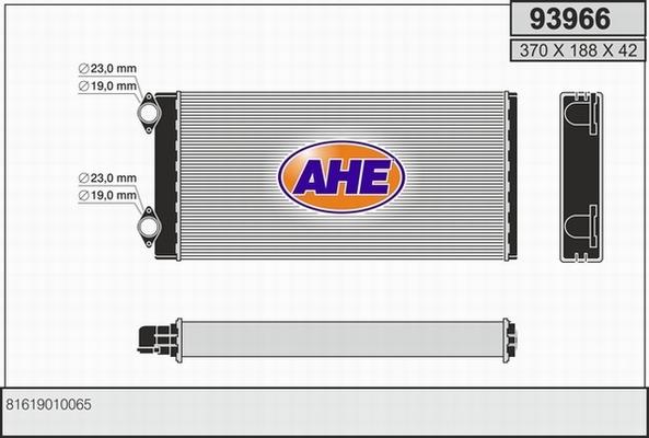 AHE 93966 - Теплообмінник, опалення салону autocars.com.ua