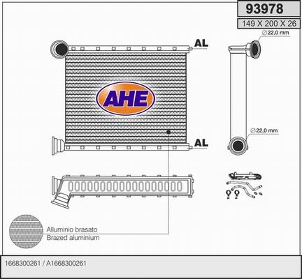 AHE 93978 - Теплообмінник, опалення салону autocars.com.ua
